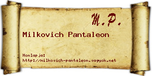 Milkovich Pantaleon névjegykártya